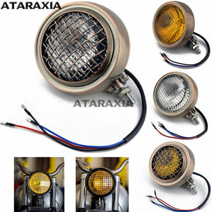 Phare rétro 4,5 pouces cuivré pour Harley - vue 1