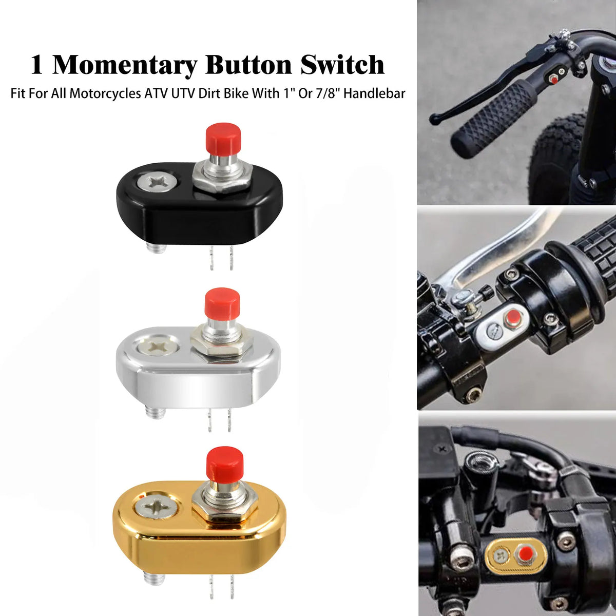 Mini bouton poussoir de guidon pour Harley - vue 1