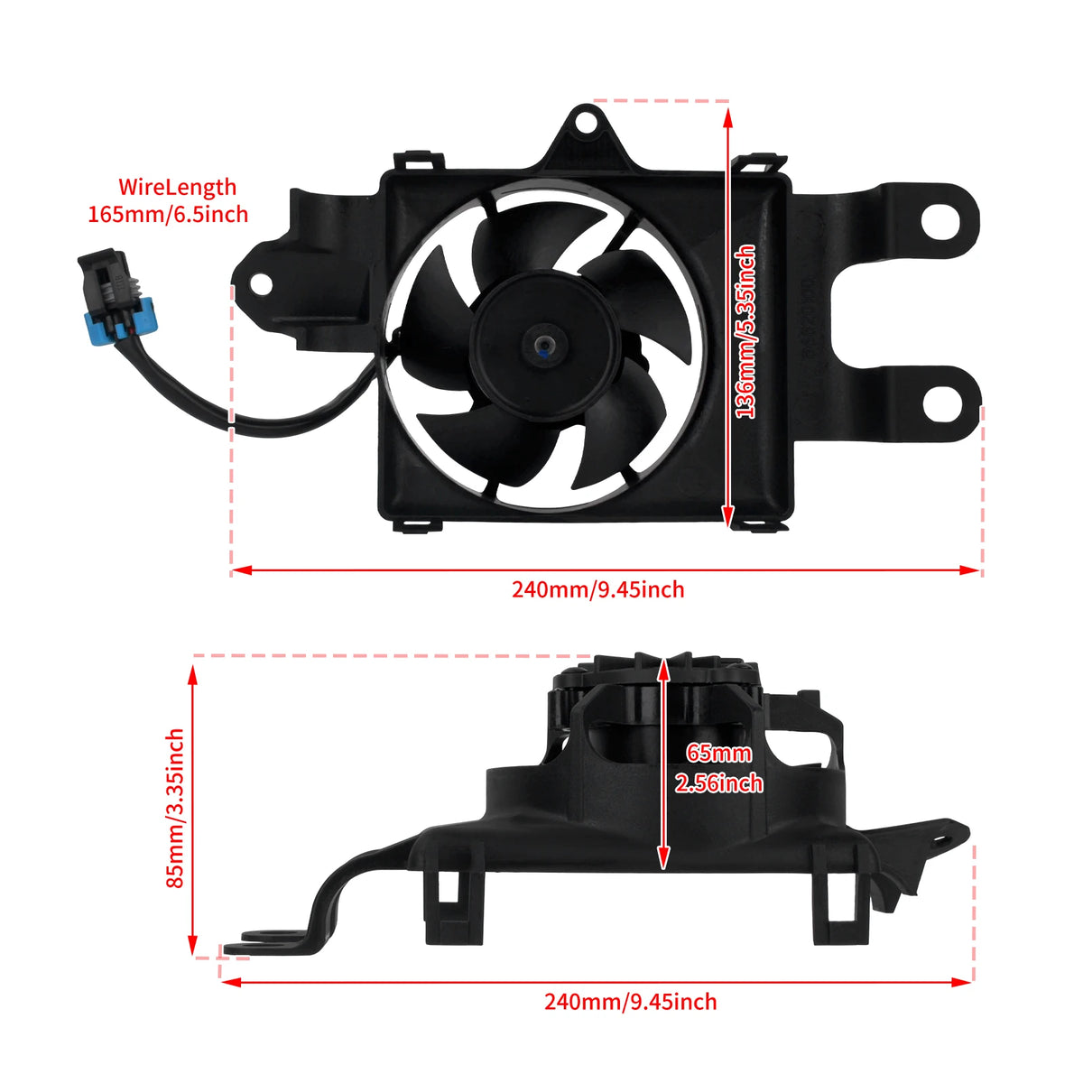 Ventilateur de radiateur noir pour Harley-Davidson Electra Glide - vue 6