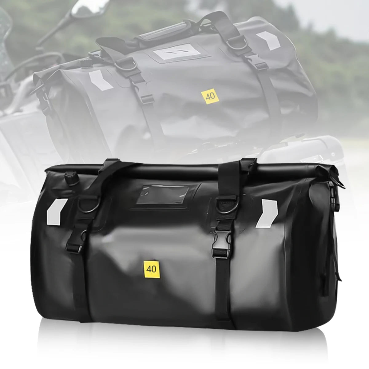 Sac de selle arrière noir étanche pour moto - vue 5