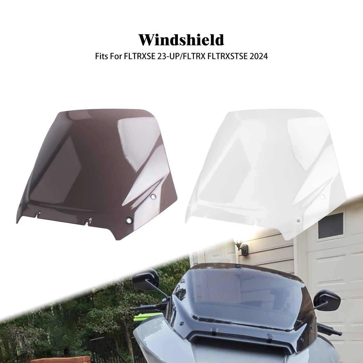 Déflecteur de pare-brise supérieur 12 pouces fumé/transparent pour Harley-Davidson Touring Road Glide FLTRXST, CVO FLTRXSE 2023-2025 – photo 1/8