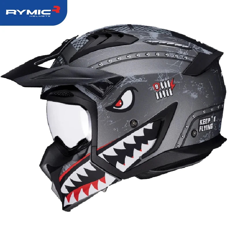 Casque moto modulable style Street Fighter - vue - vue 1