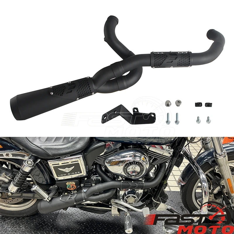 Ligne d'échappement complète noire pour moto Harley-Davidson Dyna - vue 8