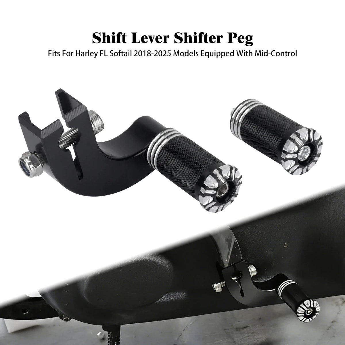 Levier de sélecteur de vitesse en aluminium pour Harley-Davidson Softail - vue 11