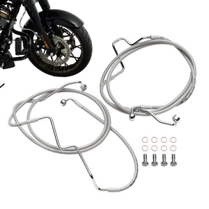Kit Durites de Frein Avant Inférieures Tressées Inox - Harley-Davidson Touring ABS 2014 et plus – photo 1/7
