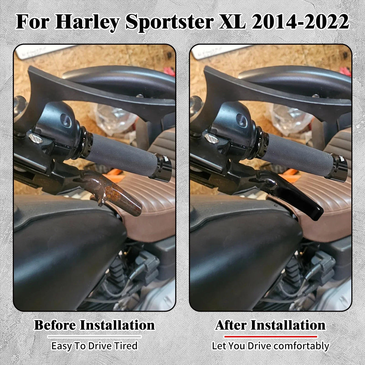 Levier de frein/embrayage court 1'' (25mm) - Harley Sportster XL 883, 1200, 48, 72, Roadster 2014-2022 – photo 2/8