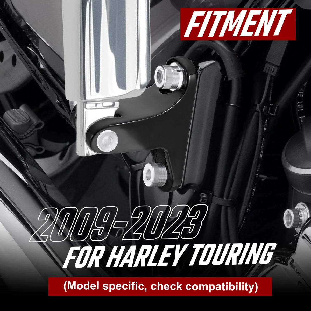 Kit de support de repose-pieds passager repliables pour Harley-Davidson Touring 2009-2023 – photo 2/8