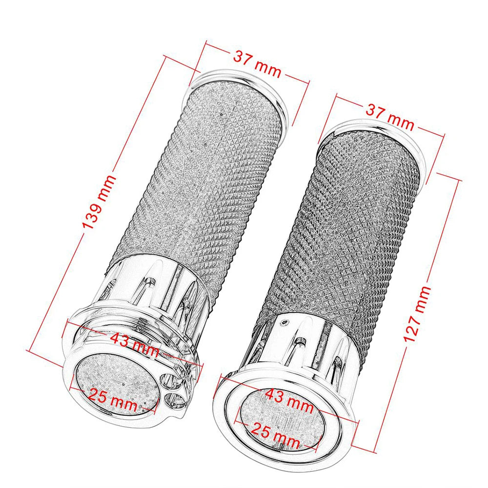 Poignées de guidon quadrillées pour Harley Sportster Dyna Softail - vue 6