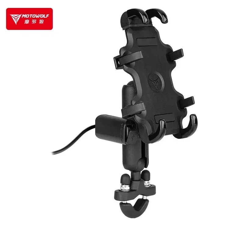 Support téléphone moto avec chargeur USB rapide QC3.0 – fixation guidon ou rétroviseur, idéal GPS - vue 4