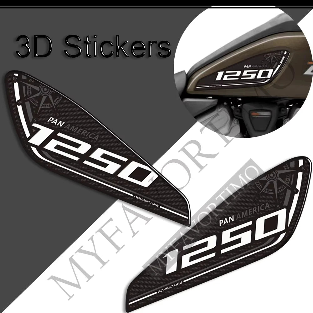 Protection de réservoir 3D noire sur Harley Pan America - vue 4