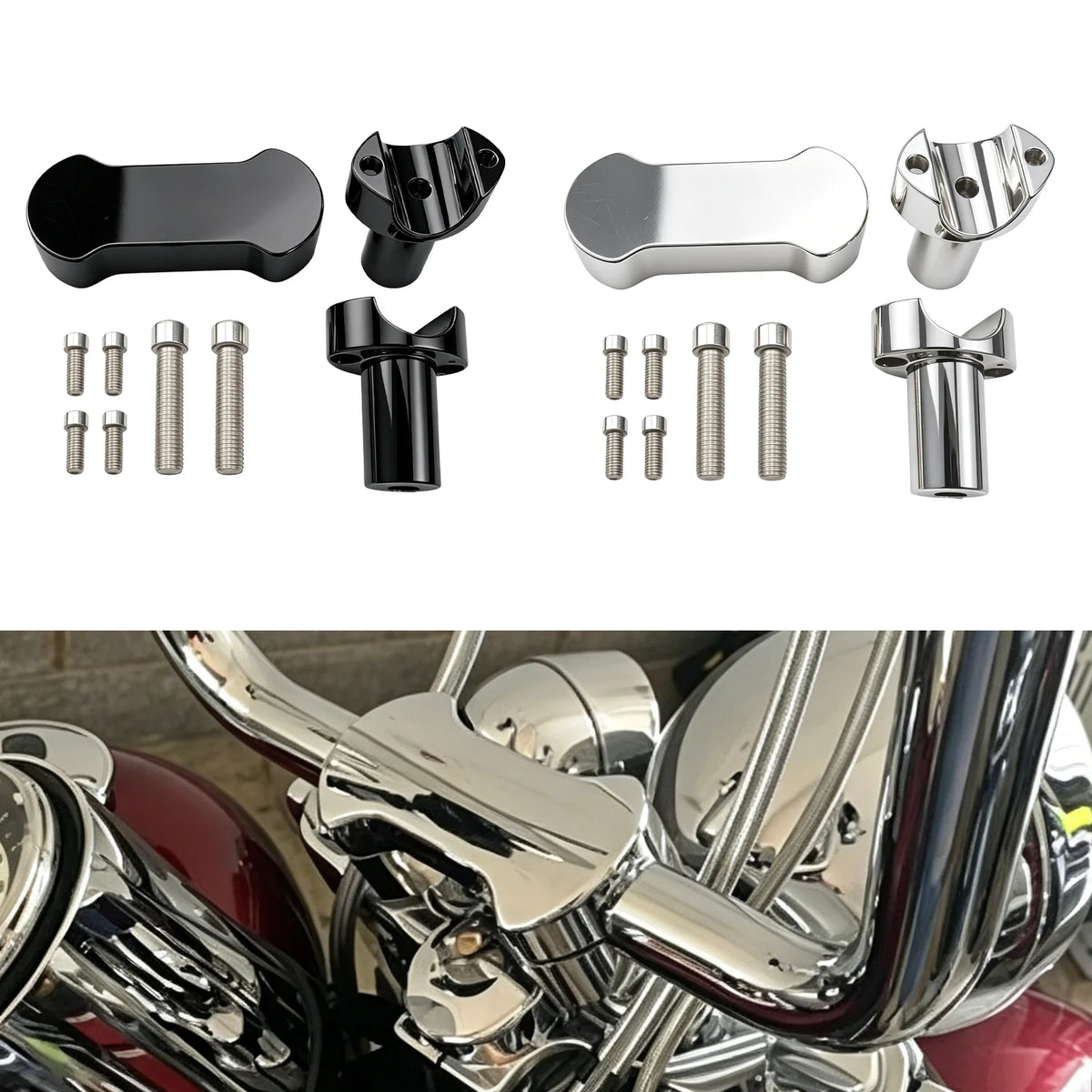Rehausseurs de guidon 3 po pour Harley Softail Road Glide - vue 1
