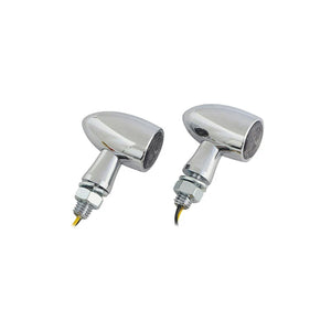 Mini clignotants LED chromés pour Harley Softail - vue 1