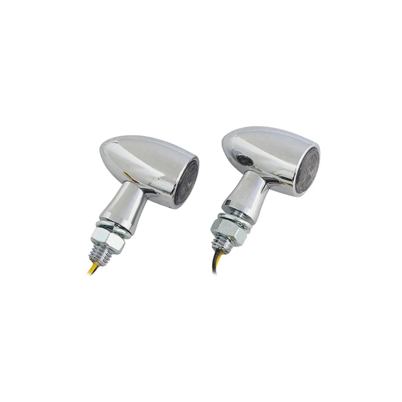 Mini clignotants LED chromés pour Harley Softail - vue 1