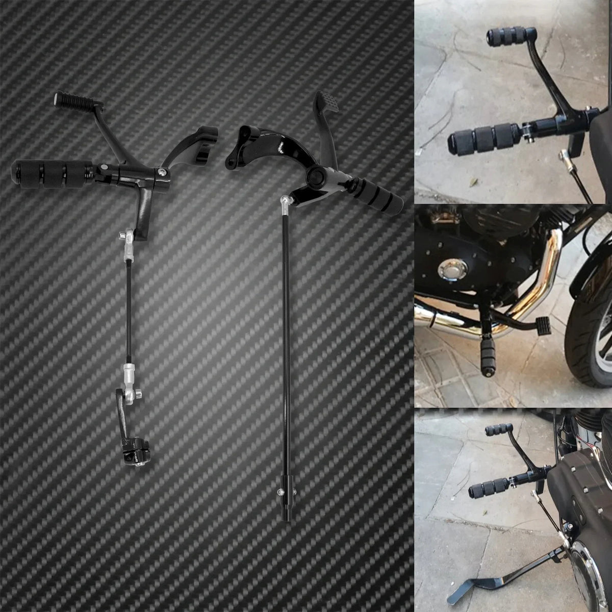 Kit complet de commandes avancées (forward control) avec repose-pieds et leviers - Harley Sportster XL 1200, 883, 72, 48, Iron 2004-2022 – photo 4/8