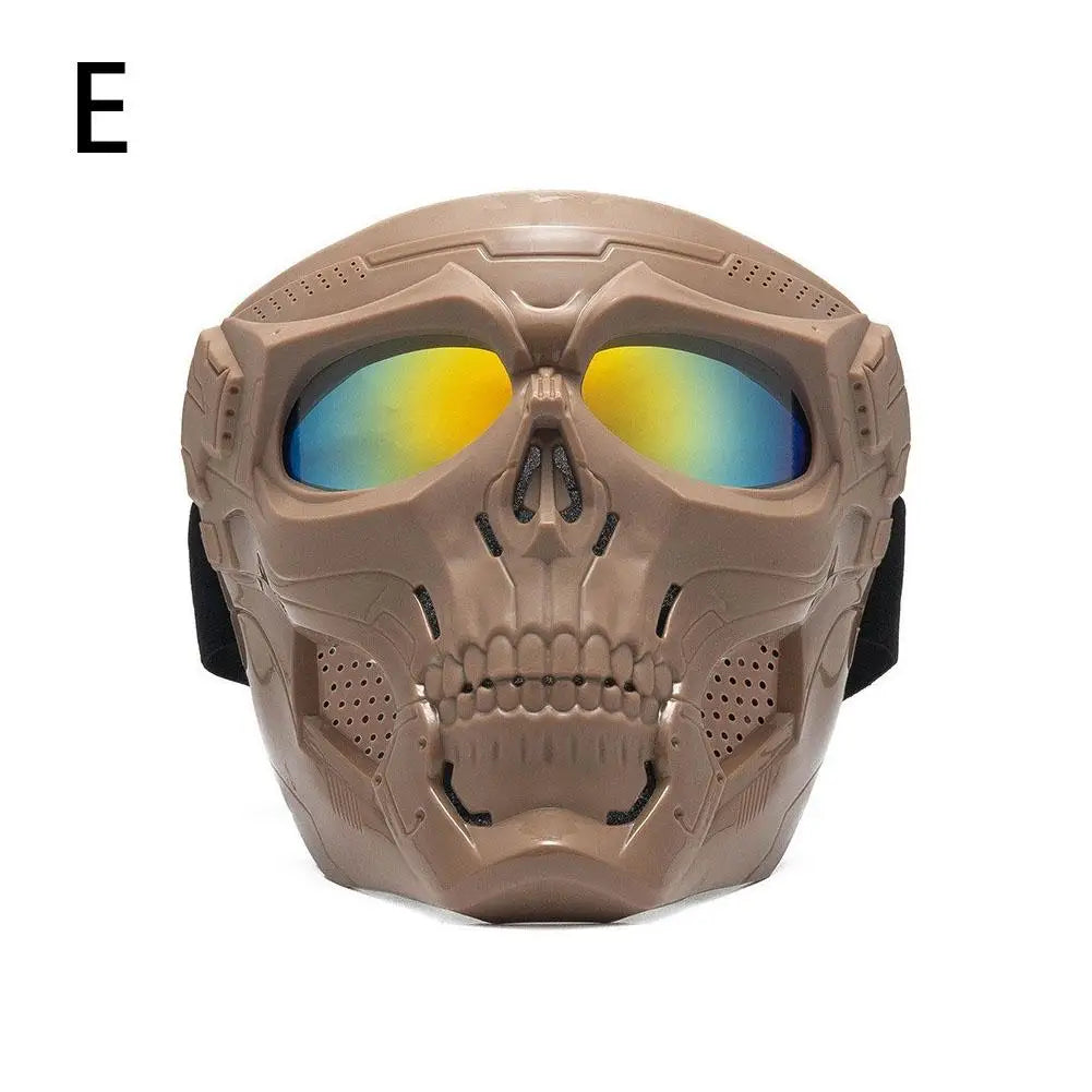 Masque de moto tête de mort rétro noir style biker - vue 16
