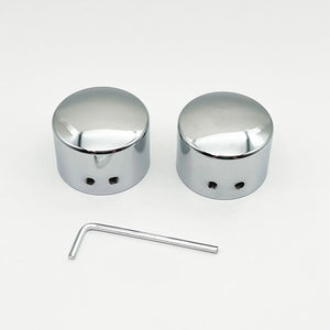 Caches d'écrou d'axe avant chromés montés sur la roue d'une Harley-Davidson - vue 7