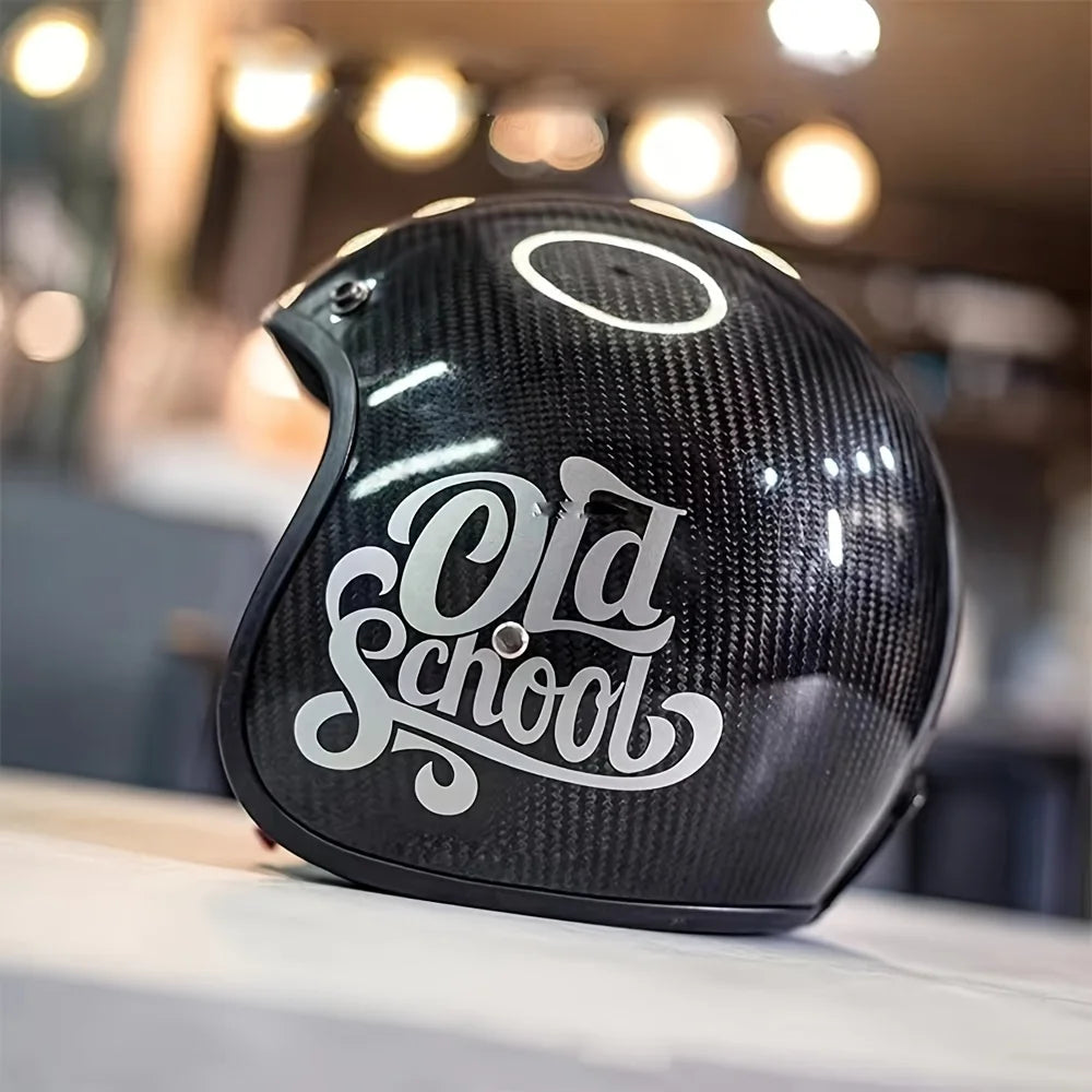 Autocollant vintage biker noir pour casque de moto - vue 1