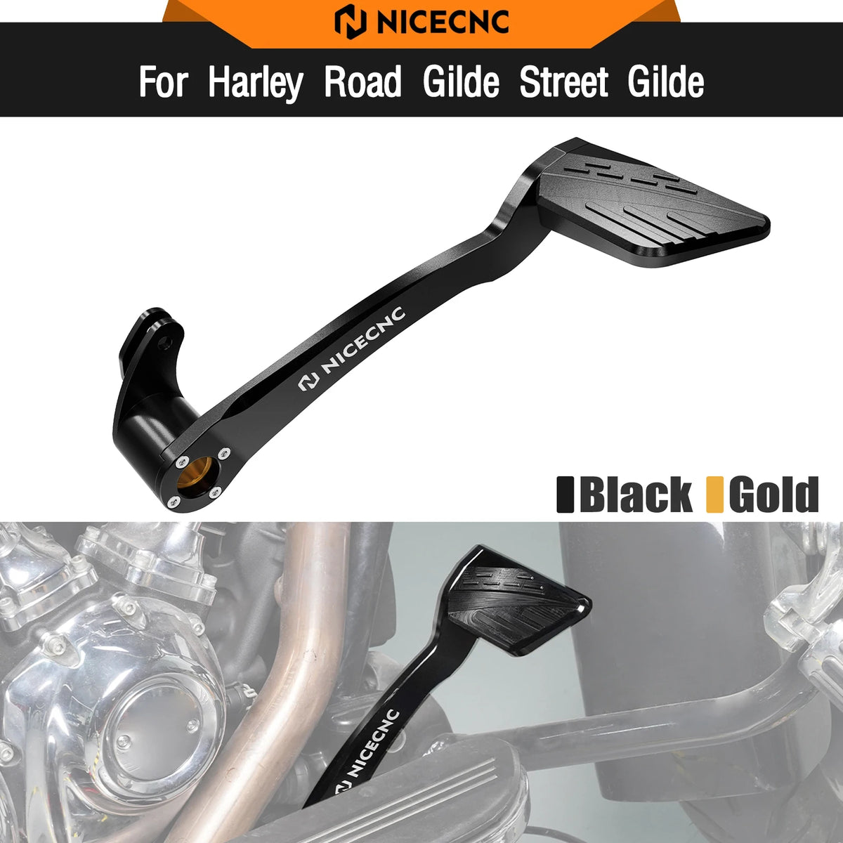 Kit d'Extension de Béquille Latérale Chromée - Harley-Davidson Dyna Fat Bob, Low Rider 1993-2017 – photo 1/8