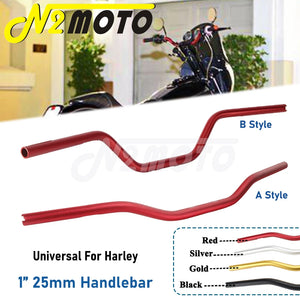 Guidon T-bar noir style club pour Harley Softail - vue 1