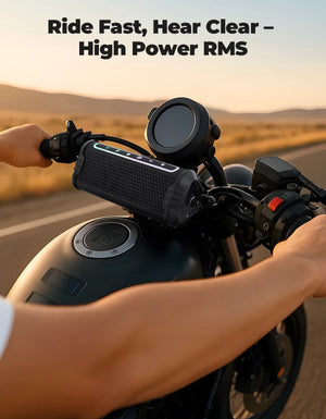 Haut-parleur moto étanche avec lecteur audio USB/AUX et éclairage LED d'ambiance - support 360° universel - vue 5