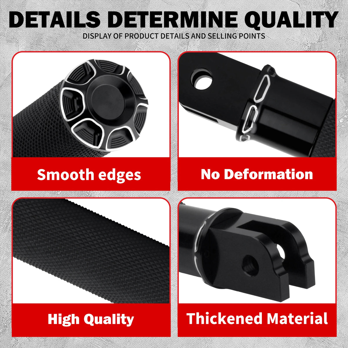 Repose-pied avant conducteur noir/chromé pour Harley-Davidson Softail Breakout FXBR/FXBRS et Low Rider FXLRS – photo 5/8