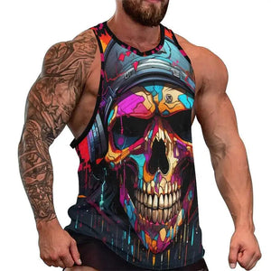Débardeur crâne 3D oversize homme - vue 3