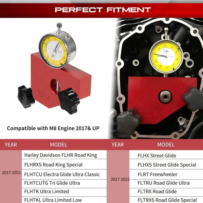 Outil de mesure du faux-rond de vilebrequin pour Harley M8 - vue 2