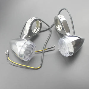 Clignotant LED chromé fourche 39 mm pour Harley Sportster / Dyna - vue 4