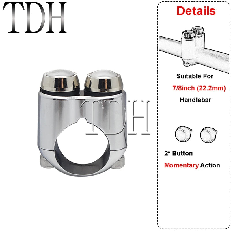 Commodo 2 ou 3 boutons pour Harley guidon 22/25 mm - vue 8