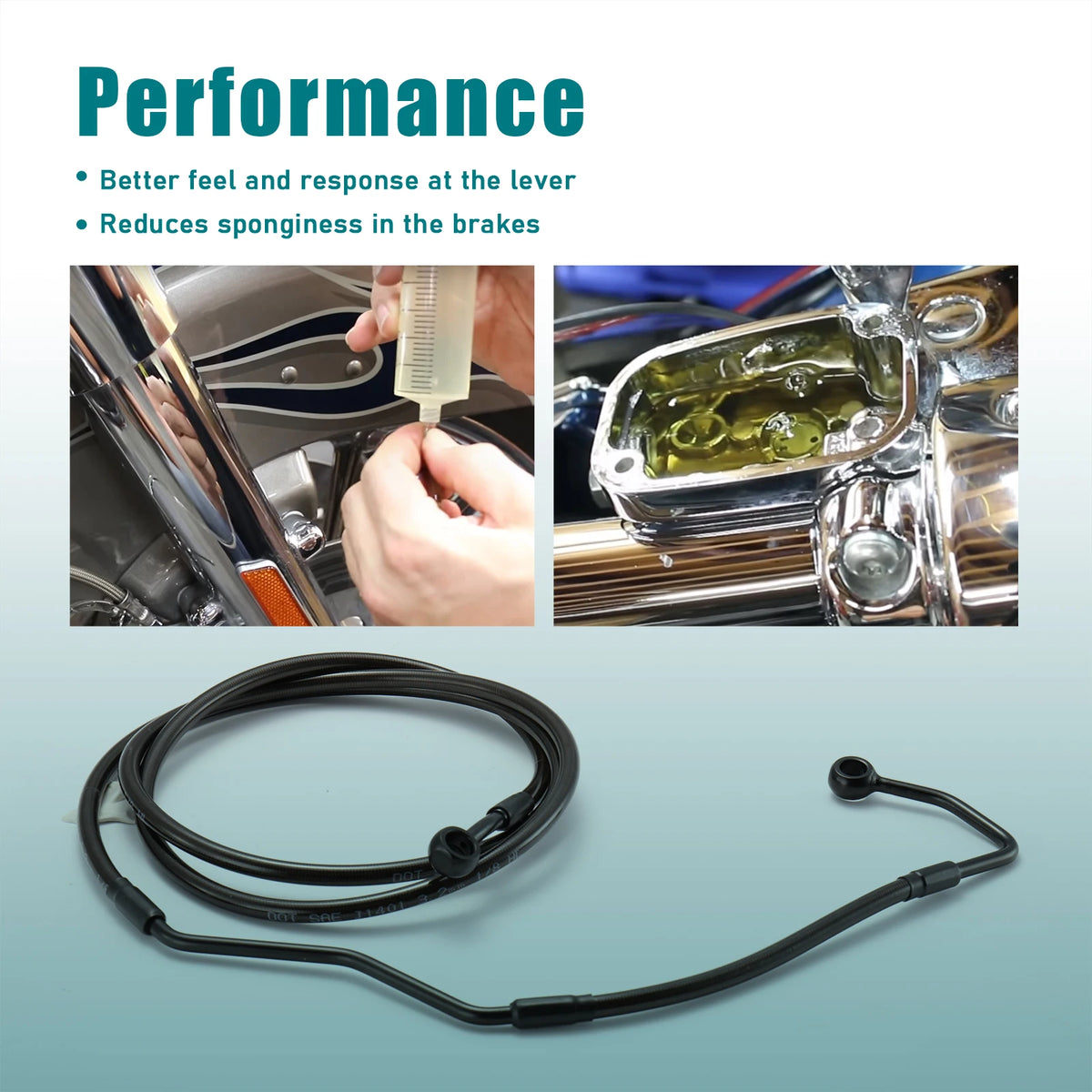 Durite de Frein Avant Supérieure Tressée Inox - Harley-Davidson Touring ABS 2008-2013 – photo 5/12