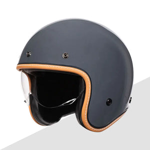Casque moto jet rétro violet avec visière intégrée - vue 13