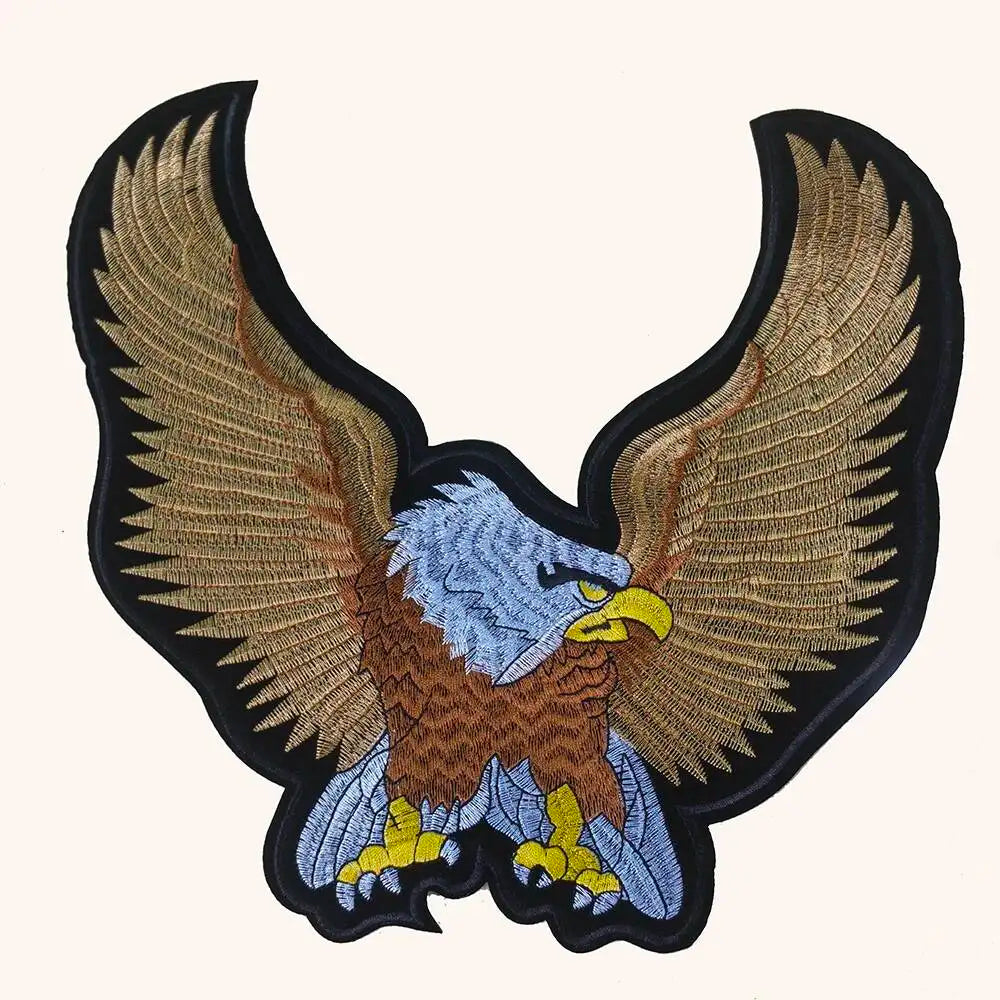 Écusson brodé aigle punk biker à repasser sur jean ou veste - vue 6