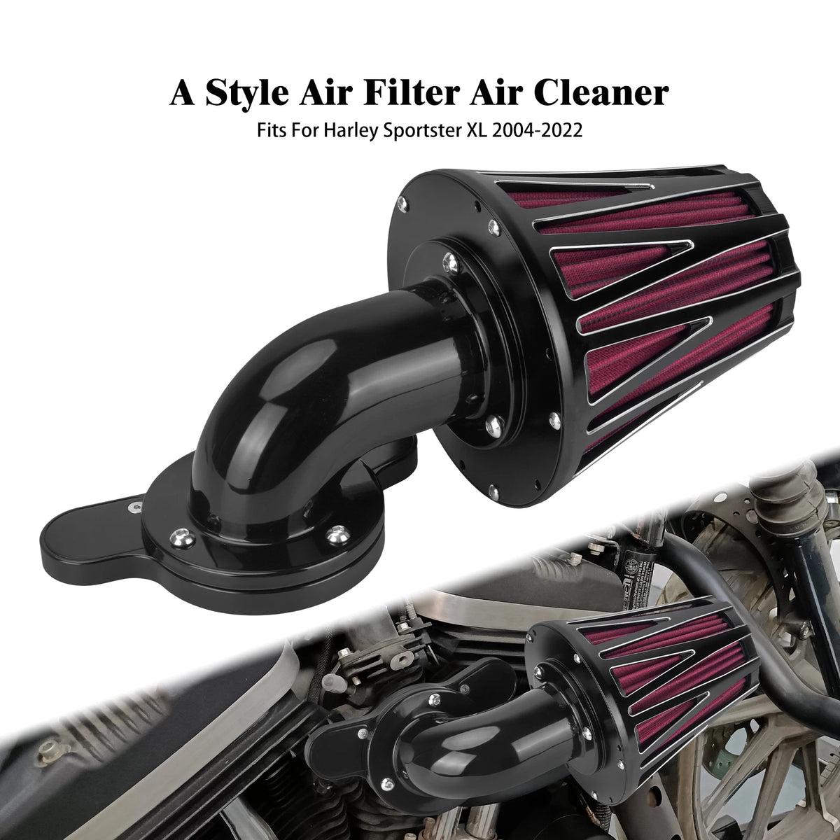Filtre à air CNC gris et rouge pour moteur Harley-Davidson - vue 14