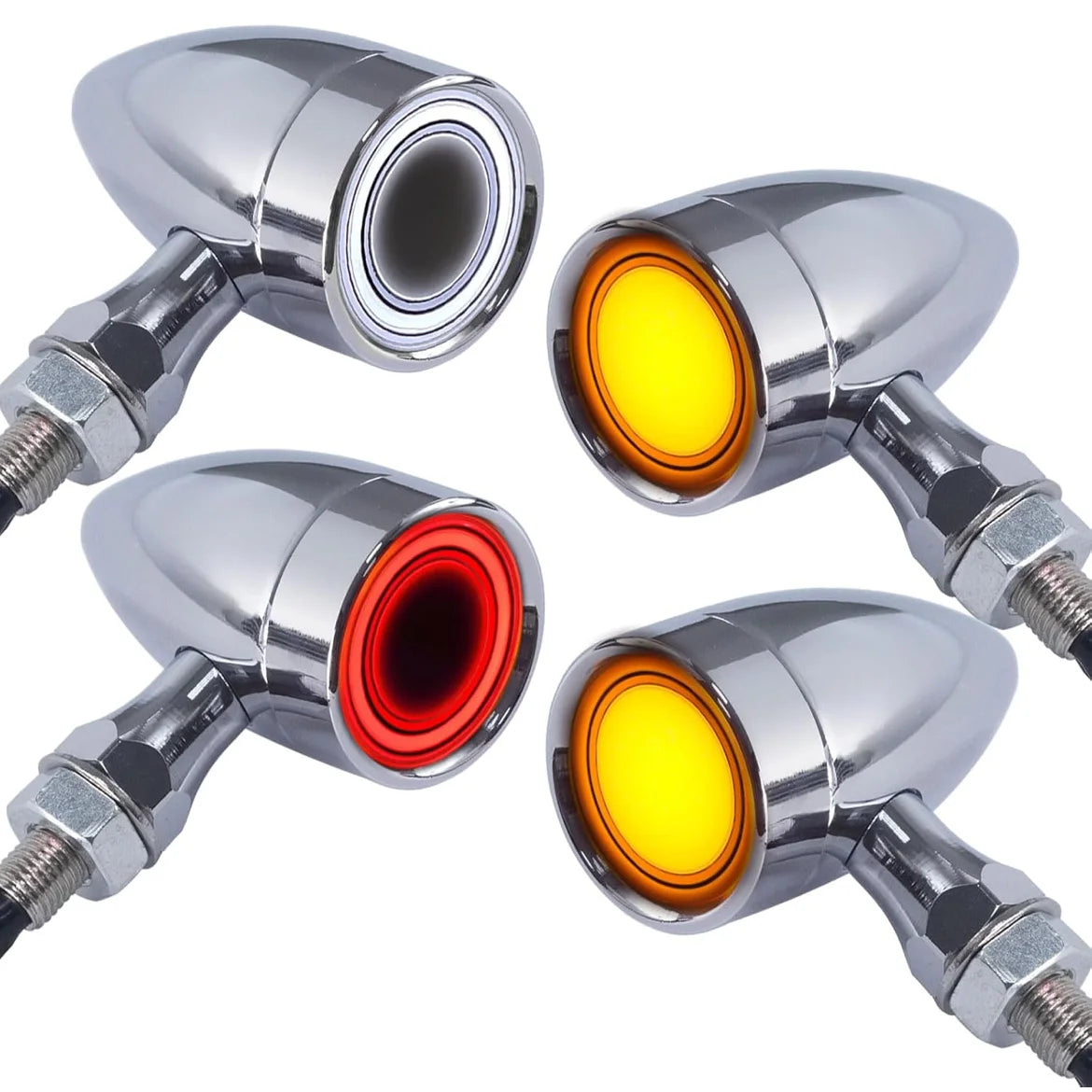 Clignotants LED bullet 3 en 1 (position/stop/clignotant) avant-arrière, montage universel 10mm - vue 1
