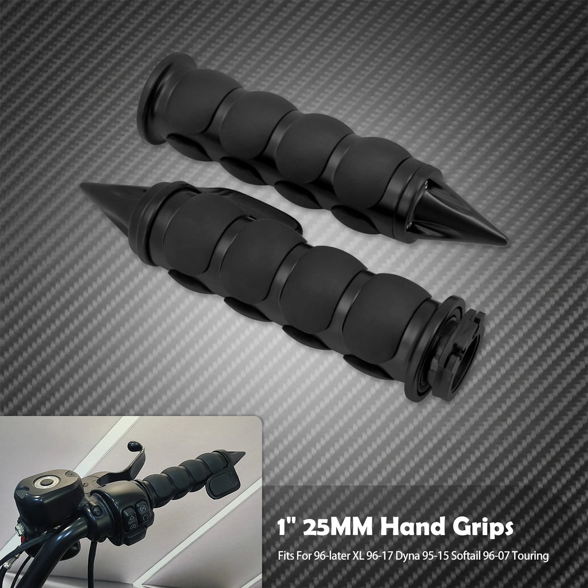 Poignées de guidon 25mm (1 pouce) en aluminium pour Harley-Davidson Touring, Softail, Sportster, Dyna – photo 10/18