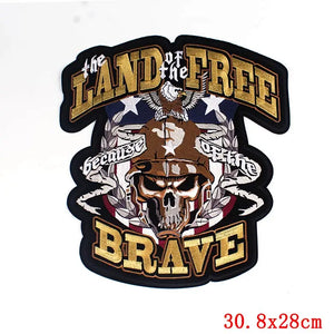 Écusson dorsal brodé biker punk crâne aigle - vue 36