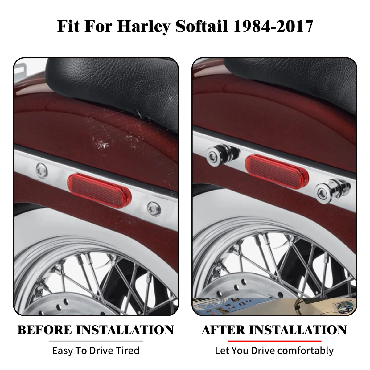 Kit de Fixation Rapide (Docking Hardware) pour Sissy Bar/Porte-Bagages Solo - Harley-Davidson Softail 1984-2017 – photo 2/6