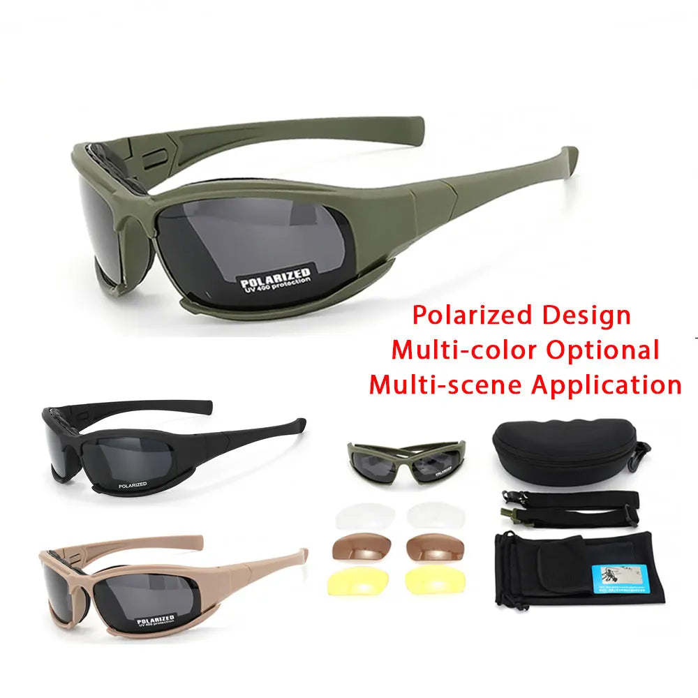 Lunettes Tactiques Polarisées 4 Verres Sport Plein Air - vue 2