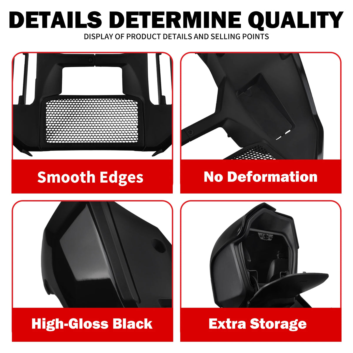 Kit carénages inférieurs noir brillant pour Harley-Davidson Touring CVO - vue 5