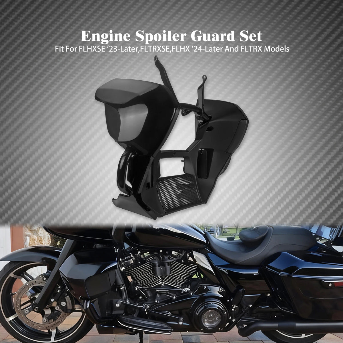 Kit Bas de Carénage + Crash Bar Moteur et Supports - Harley-Davidson Touring CVO Road Glide 2023-2025, FLHX 2024 et plus – photo 1/9