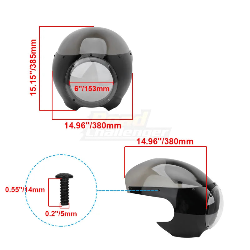 Carénage de phare cafe racer pour moto Harley Sportster - vue 6