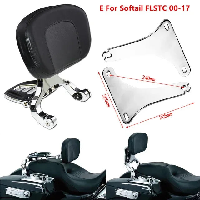 Dossier conducteur/passager réglable (sissy bar) noir/chrome pour Harley-Davidson Softail Breakout, Touring 2009-2017 – photo 15/27