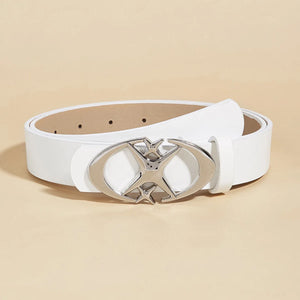 Ceinture unisexe boucle ovale métallique motif croix - vue 7