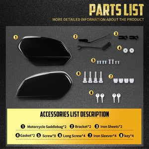 Sacoches cavalières rigides noires pour Harley-Davidson Low Rider - vue 5