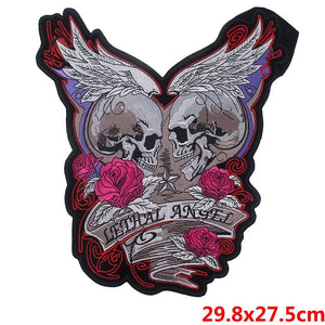 Écusson dorsal brodé biker punk crâne aigle - vue 25