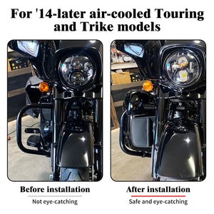 Carénage bas noir avec boîte à gants et grille LED sur une Harley-Davidson Touring - vue 2
