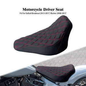 Selle solo conducteur profil bas façon cuir pour Harley-Davidson Softail - vue 7