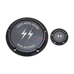 Derby cover noir gravé pour Harley Touring Softail Dyna - vue 16