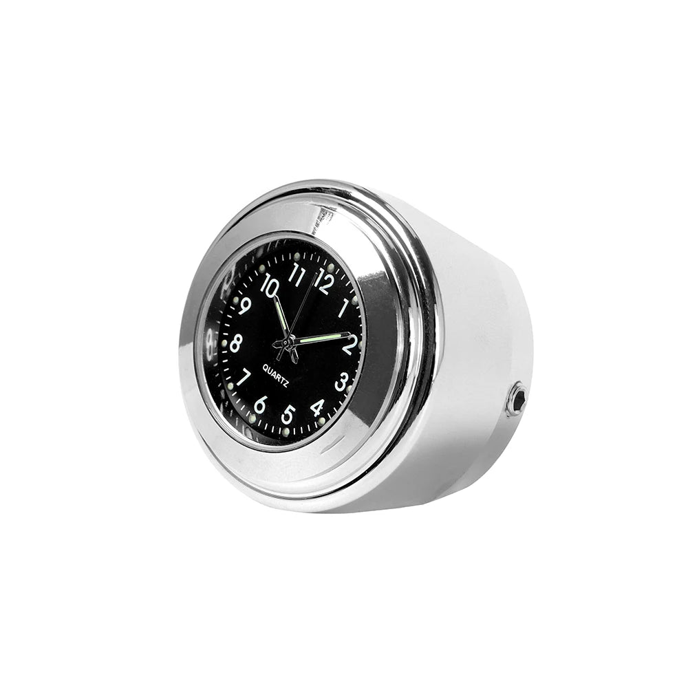 Horloge à quartz argentée fixée sur le guidon d'une moto - vue 7