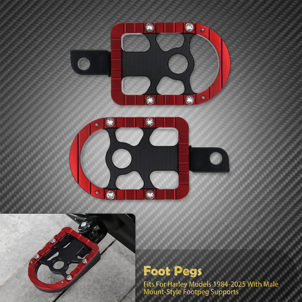 Repose-pieds / repose-pieds passager pour Harley-Davidson Sportster XL 883 1200 Touring Softail Dyna Electra Glide Low Rider – photo 9/12